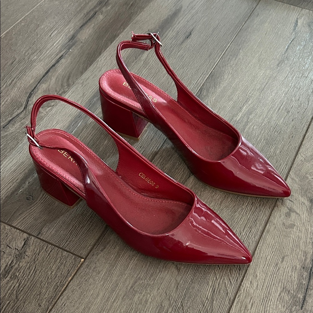Elegant Burgundy Slingback Heels